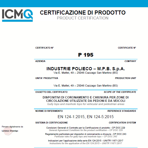 Certificat ICMQ